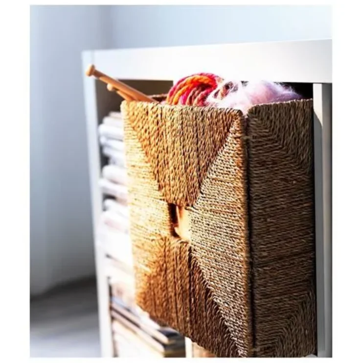 KNIPSA basket , seagrass, 32x33x32 cm