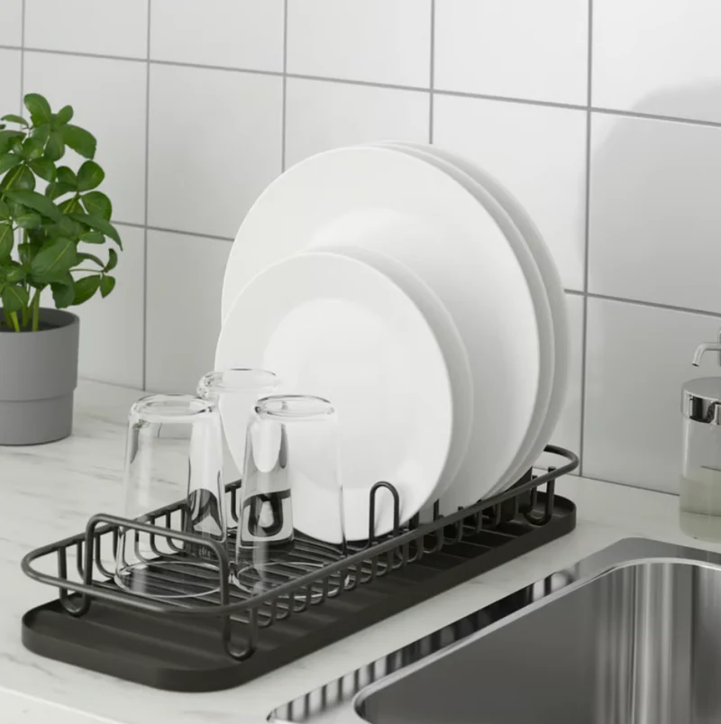 LILLHAVET Multifunctional dish rack, anthracite