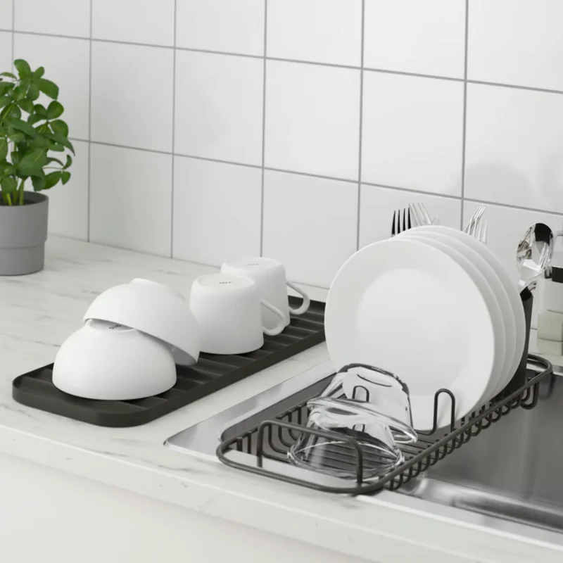 LILLHAVET Multifunctional dish rack, anthracite
