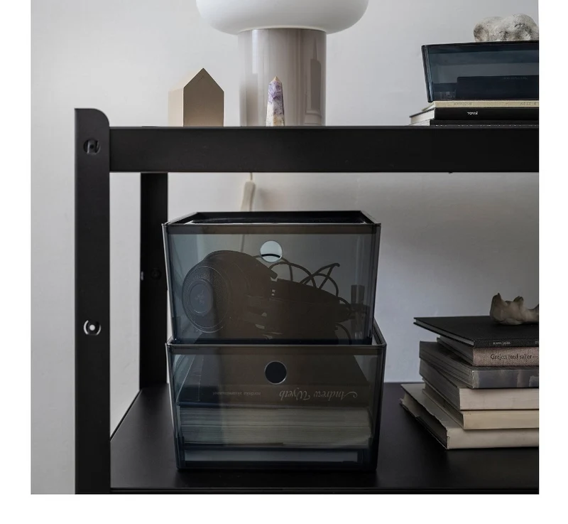 KUGGIS Container, black transparent box, 26x35x15 cm.