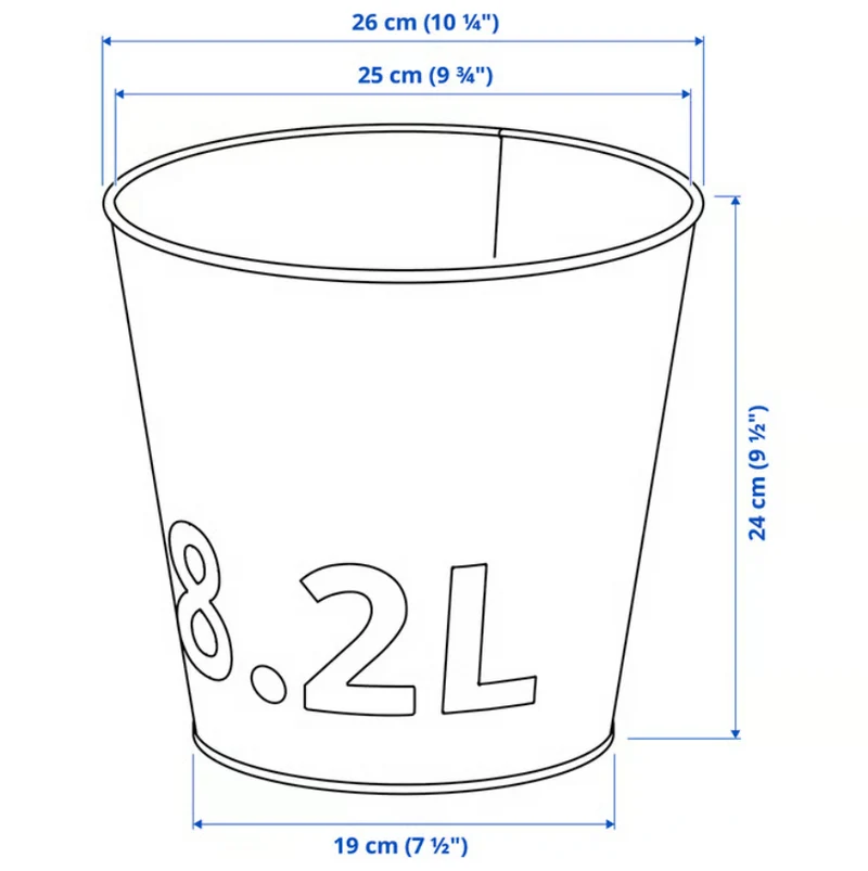 ÅKERBÄR Plant pot, in/outdoor/galvanised, 24 cm