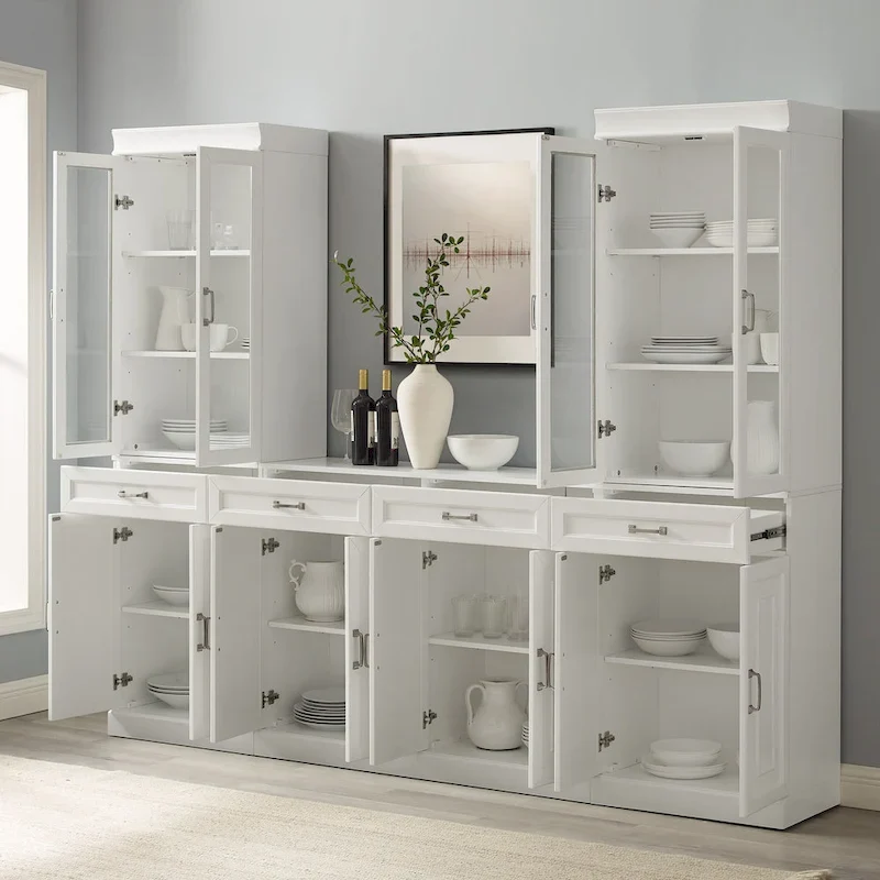 Crosley Stanton 3Pc Sideboard And Glass Door Pantry Set - 14.5x95x78