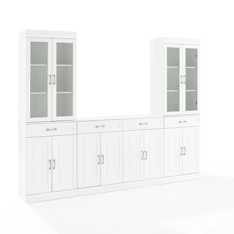 Crosley Stanton 3Pc Sideboard And Glass Door Pantry Set - 14.5x95x78