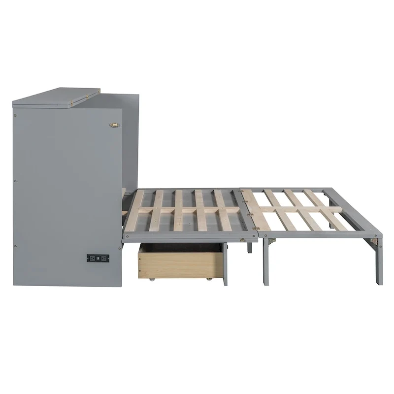 Queen Size Murphy Bed with Large Drawers