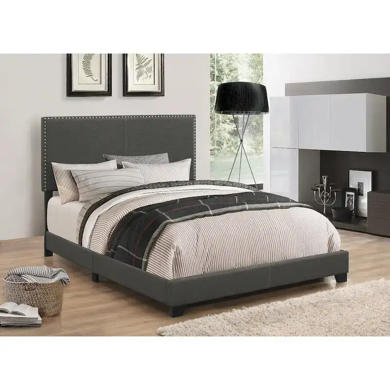 Guyancourt Upholstered Bed with Nailhead Trim