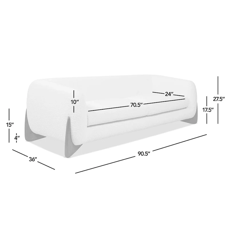 Alpine 90.5 Sherpa Upholstered Sofa