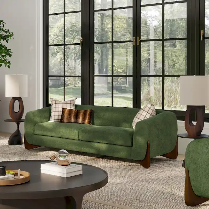 Alpine 90.5 Sherpa Upholstered Sofa