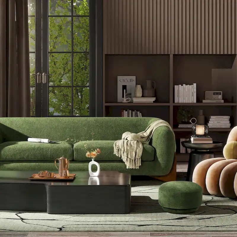 Alpine 90.5 Sherpa Upholstered Sofa