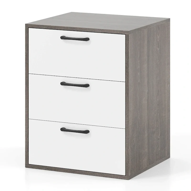 Costway 3 Drawer Dresser Chest of Drawer Storage Cabinet with Wide