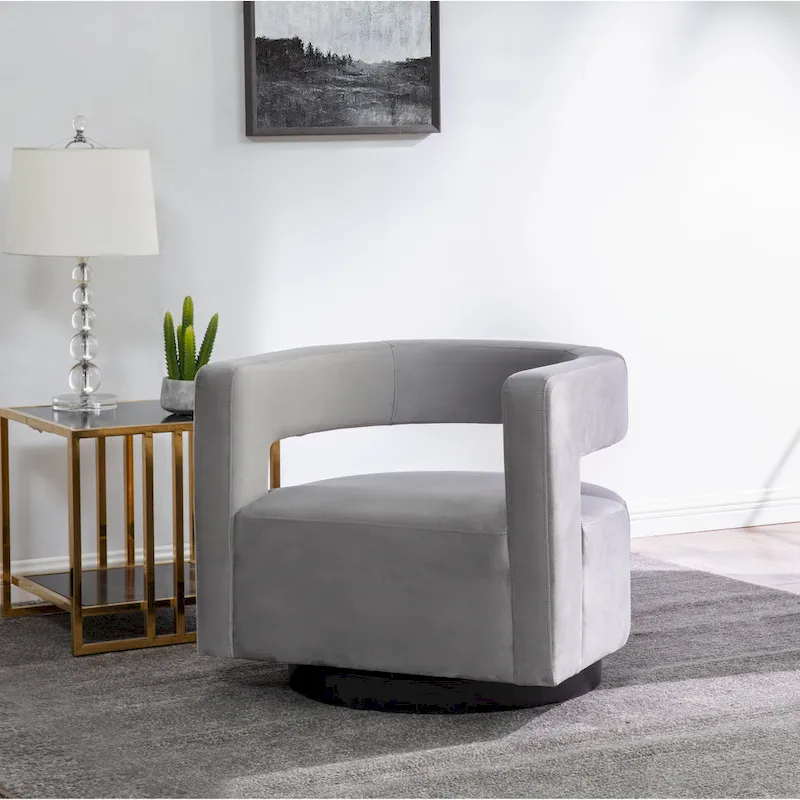 SAFAVIEH Couture Cela Swivel Chair (Fully Assembled) - 31.1 W x 28.4 L x 26.8 H - 31Wx28Dx27H