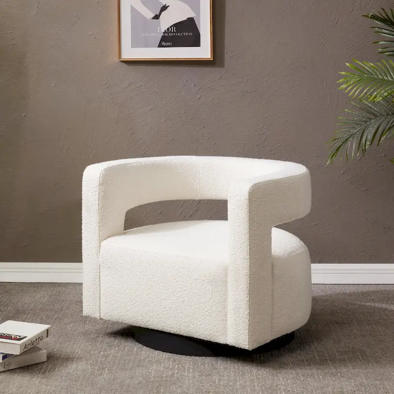 SAFAVIEH Couture Cela Swivel Chair (Fully Assembled) - 31.1 W x 28.4 L x 26.8 H - 31Wx28Dx27H