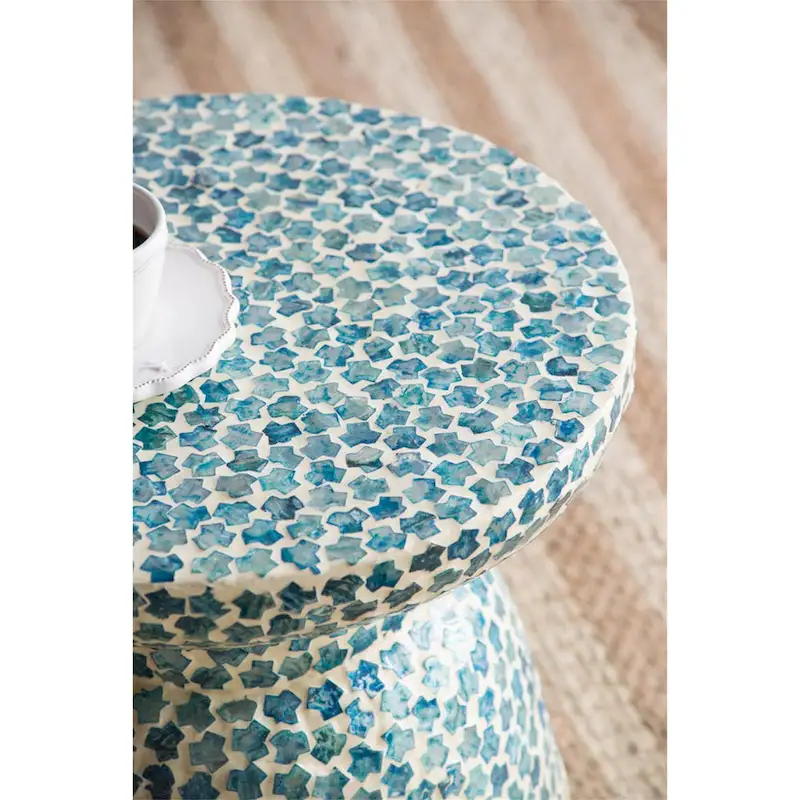 D15x16 Capiz Garden Stool Small Side Table