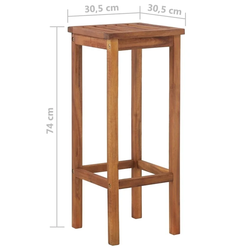 vidaXL 3 Pieces Bar Set, 41.3x20x43.3 Inches Solid Acacia Wood