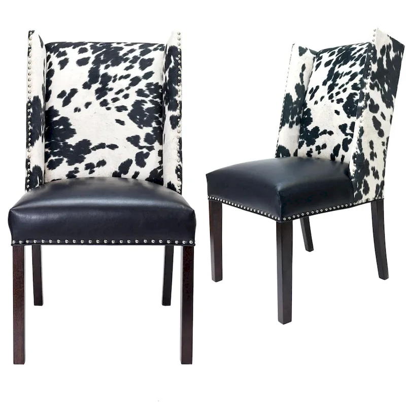 Sole Designs Rexford Wingback Leather Upholstered Nailhead Dining Chairs Set Of 2 - n/a
