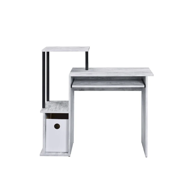 37 Antiqued White Computer Desk