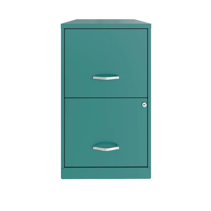 Space Solutions 18in. 2 Drawer Metal File Cabinet, Teal