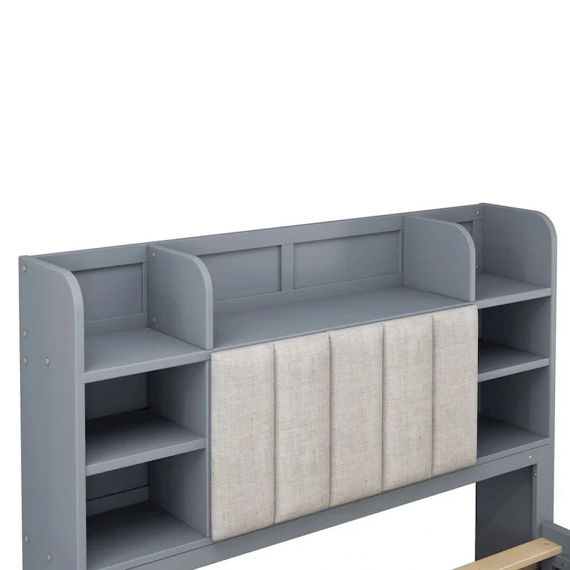 Multi-functional Full Size Bed with 4 Under-bed Portable Storage Drawers