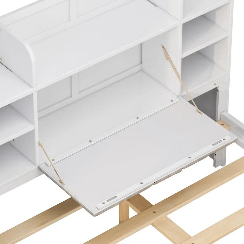 Multi-functional Full Size Bed with 4 Under-bed Portable Storage Drawers