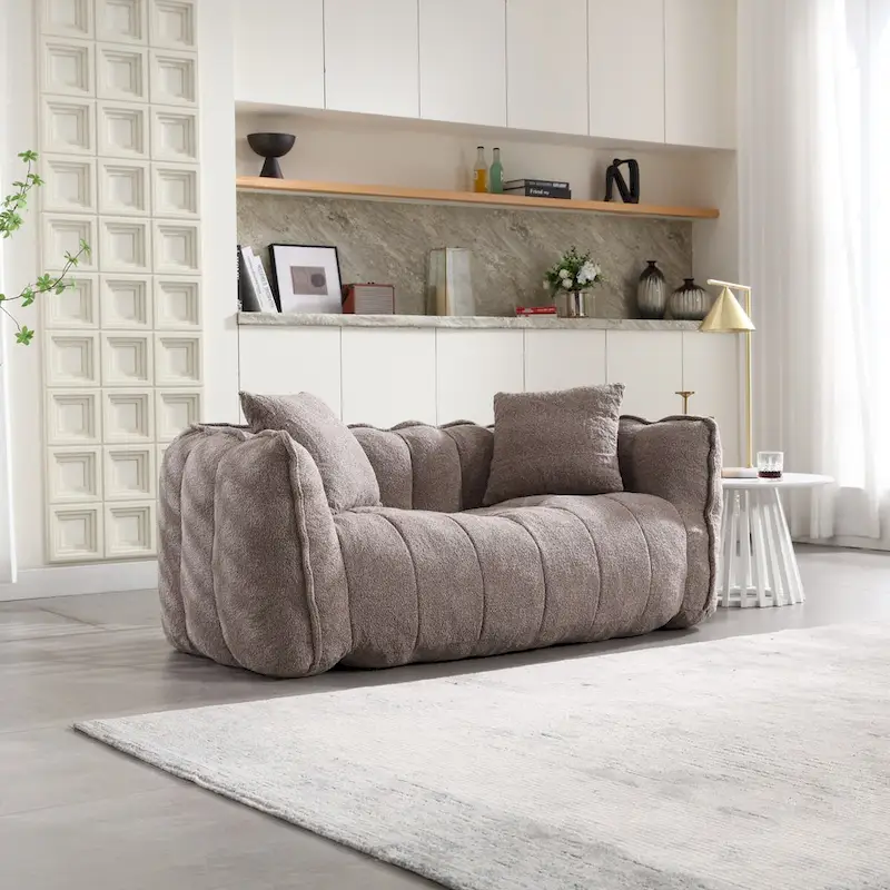 Roomfitters Soft Beanbag Chair with High Resilience Foam Core Comfortable Square Recliner Sofa for Gaming, Watching TV
