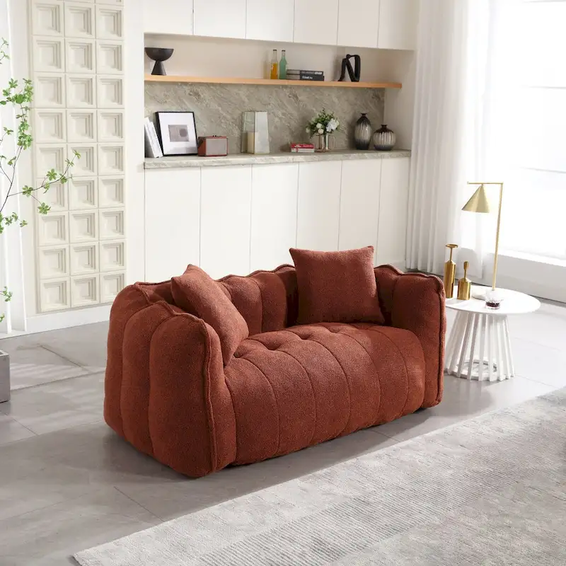 Roomfitters Soft Beanbag Chair with High Resilience Foam Core Comfortable Square Recliner Sofa for Gaming, Watching TV