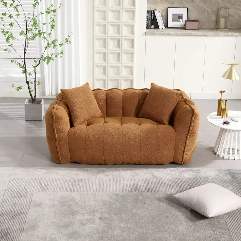 Roomfitters Soft Beanbag Chair with High Resilience Foam Core Comfortable Square Recliner Sofa for Gaming, Watching TV
