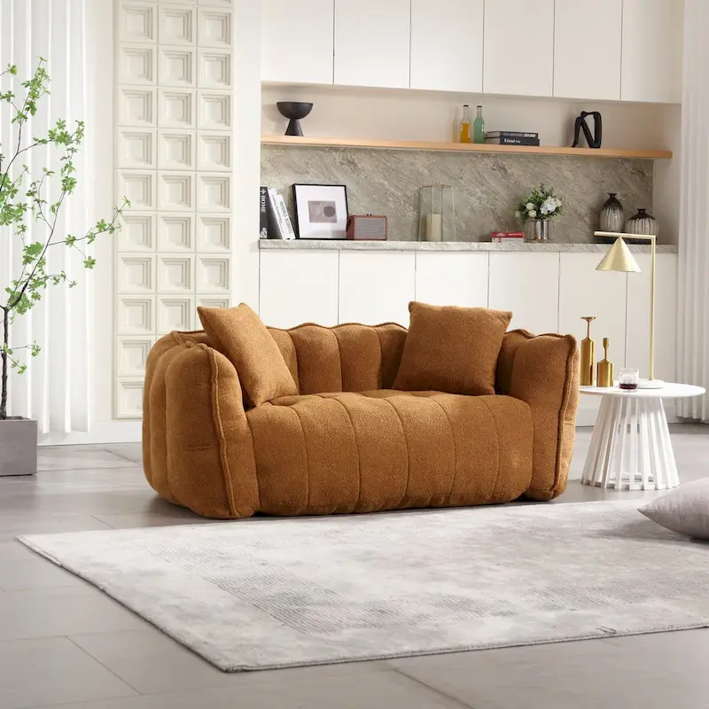 Roomfitters Soft Beanbag Chair with High Resilience Foam Core Comfortable Square Recliner Sofa for Gaming, Watching TV