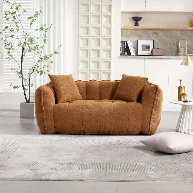 Roomfitters Soft Beanbag Chair with High Resilience Foam Core Comfortable Square Recliner Sofa for Gaming, Watching TV