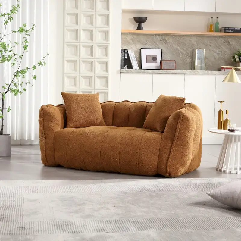 Roomfitters Soft Beanbag Chair with High Resilience Foam Core Comfortable Square Recliner Sofa for Gaming, Watching TV