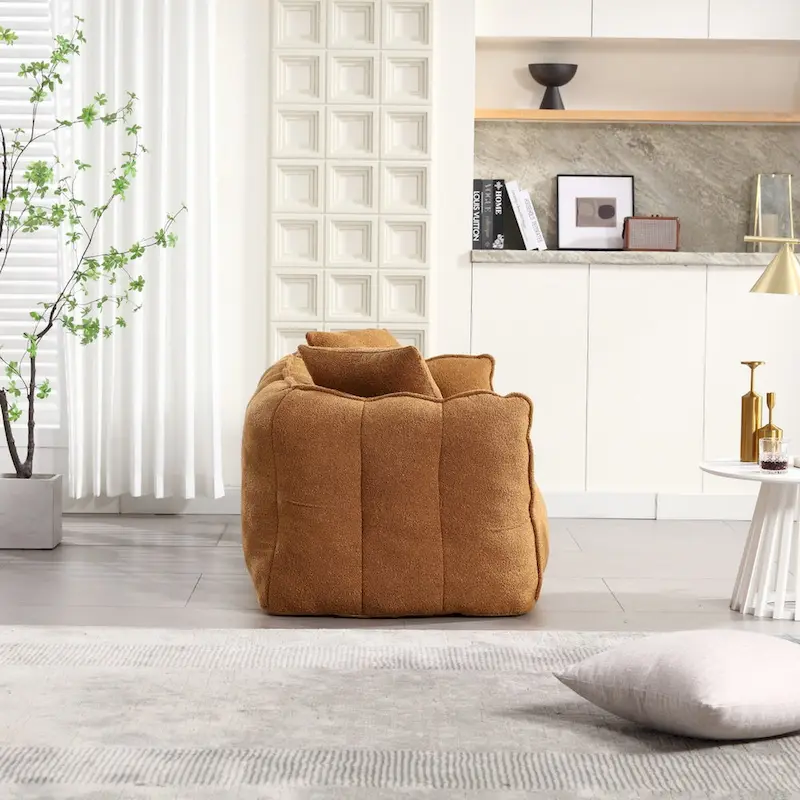 Roomfitters Soft Beanbag Chair with High Resilience Foam Core Comfortable Square Recliner Sofa for Gaming, Watching TV