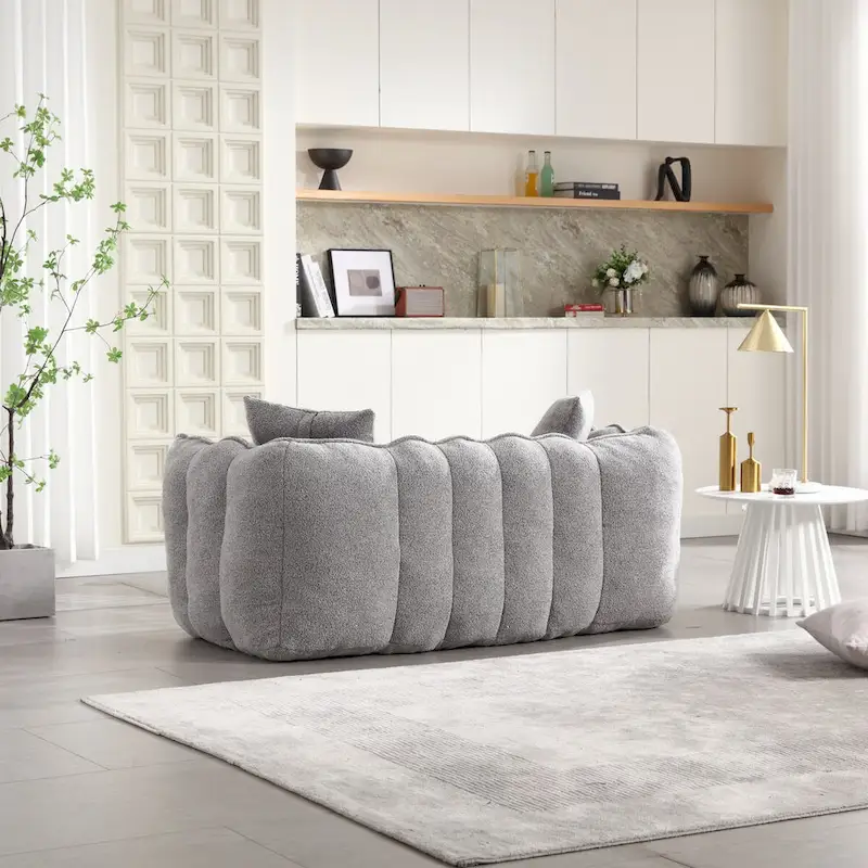Roomfitters Soft Beanbag Chair with High Resilience Foam Core Comfortable Square Recliner Sofa for Gaming, Watching TV