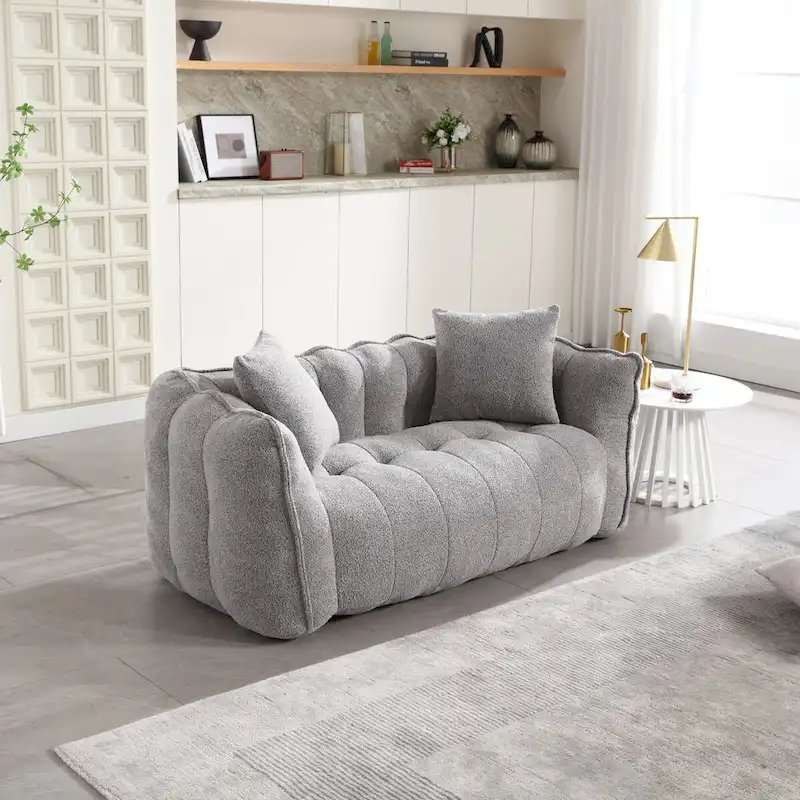 Roomfitters Soft Beanbag Chair with High Resilience Foam Core Comfortable Square Recliner Sofa for Gaming, Watching TV