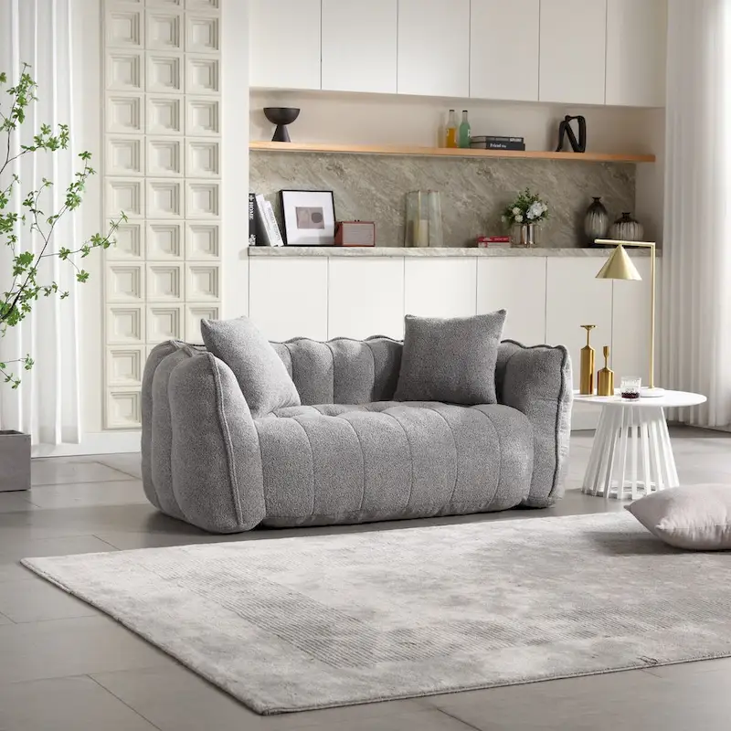 Roomfitters Soft Beanbag Chair with High Resilience Foam Core Comfortable Square Recliner Sofa for Gaming, Watching TV