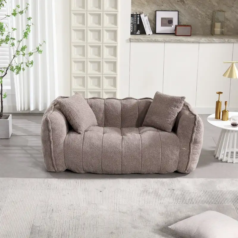 Roomfitters Soft Beanbag Chair with High Resilience Foam Core Comfortable Square Recliner Sofa for Gaming, Watching TV