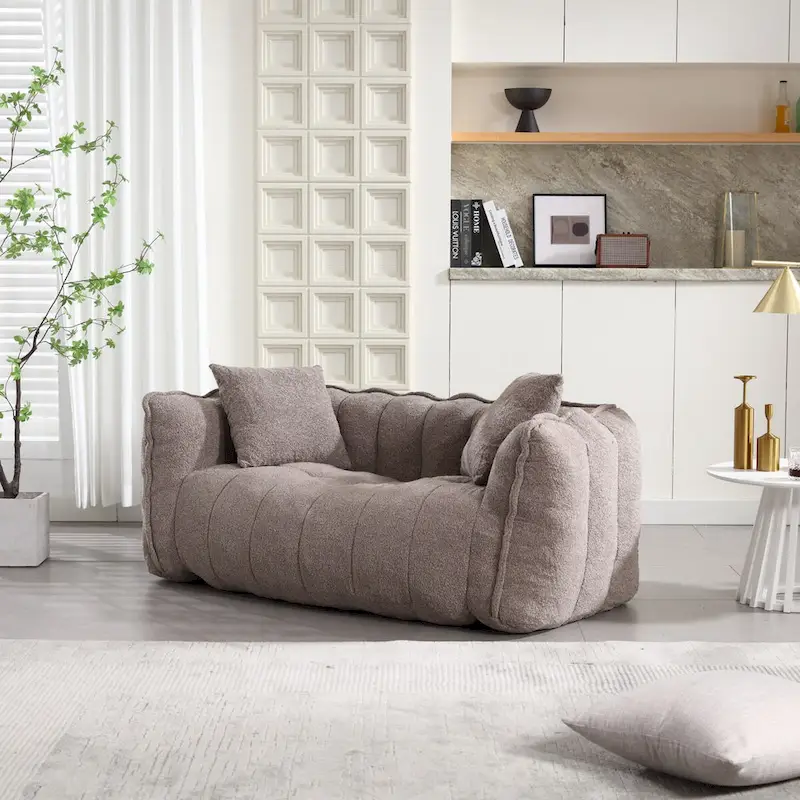 Roomfitters Soft Beanbag Chair with High Resilience Foam Core Comfortable Square Recliner Sofa for Gaming, Watching TV