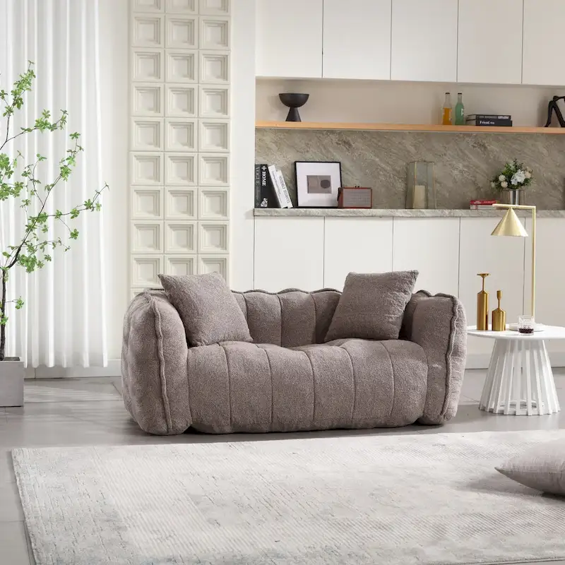 Roomfitters Soft Beanbag Chair with High Resilience Foam Core Comfortable Square Recliner Sofa for Gaming, Watching TV