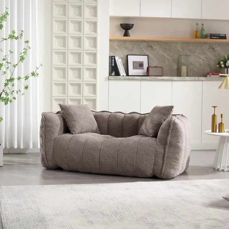 Roomfitters Soft Beanbag Chair with High Resilience Foam Core Comfortable Square Recliner Sofa for Gaming, Watching TV