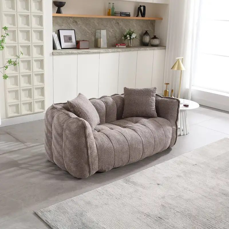 Roomfitters Soft Beanbag Chair with High Resilience Foam Core Comfortable Square Recliner Sofa for Gaming, Watching TV
