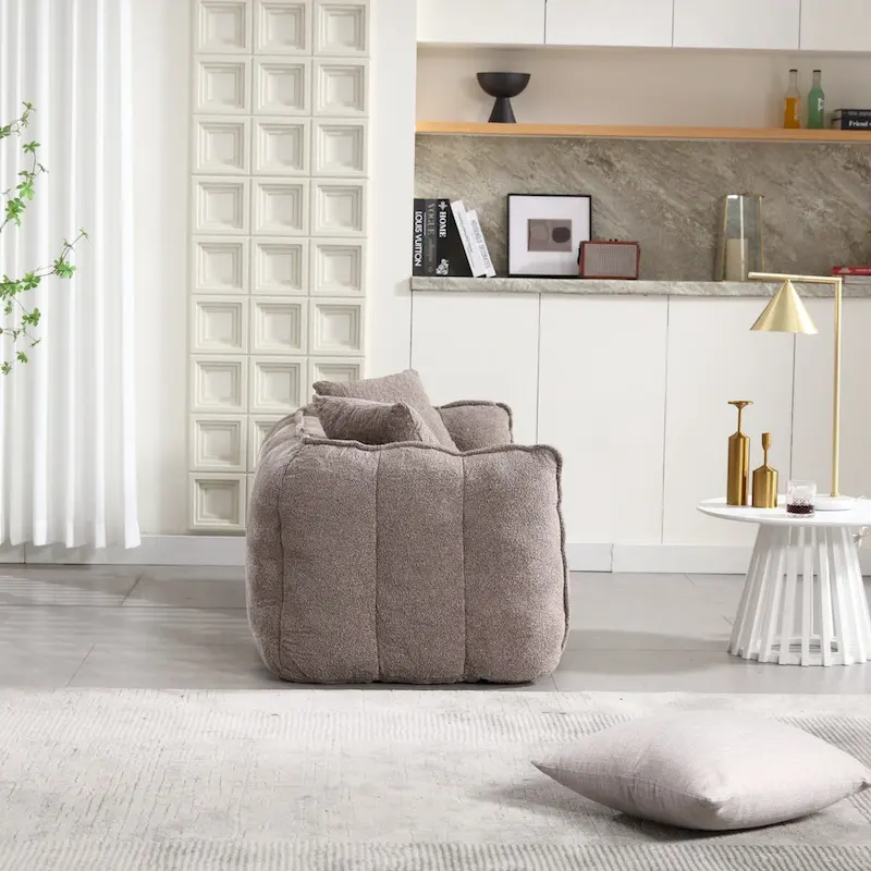 Roomfitters Soft Beanbag Chair with High Resilience Foam Core Comfortable Square Recliner Sofa for Gaming, Watching TV