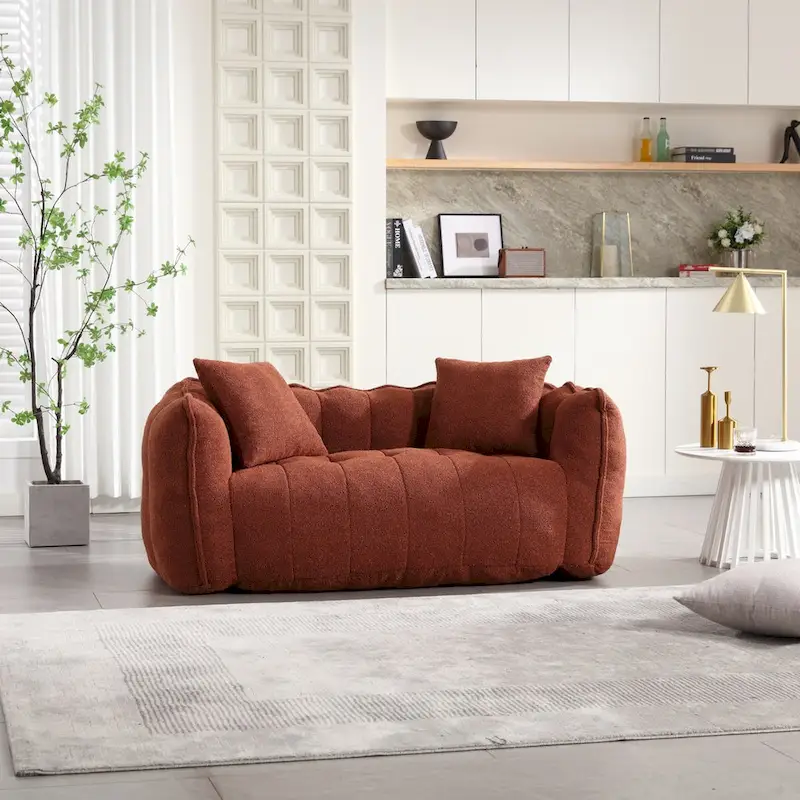 Roomfitters Soft Beanbag Chair with High Resilience Foam Core Comfortable Square Recliner Sofa for Gaming, Watching TV