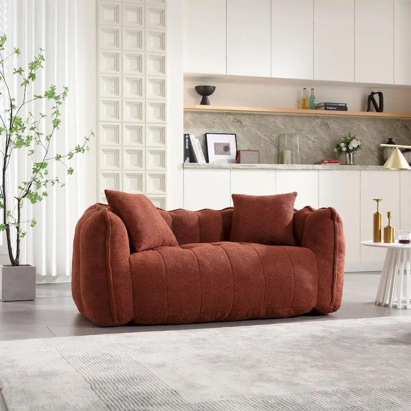 Roomfitters Soft Beanbag Chair with High Resilience Foam Core Comfortable Square Recliner Sofa for Gaming, Watching TV