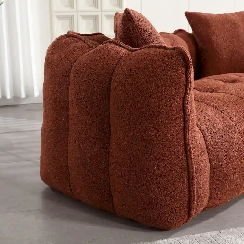 Roomfitters Soft Beanbag Chair with High Resilience Foam Core Comfortable Square Recliner Sofa for Gaming, Watching TV