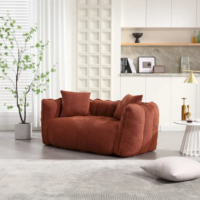 Roomfitters Soft Beanbag Chair with High Resilience Foam Core Comfortable Square Recliner Sofa for Gaming, Watching TV