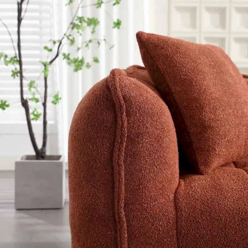 Roomfitters Soft Beanbag Chair with High Resilience Foam Core Comfortable Square Recliner Sofa for Gaming, Watching TV