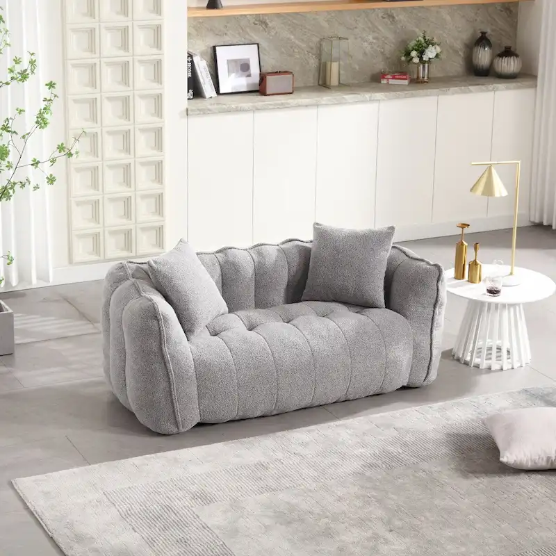 Roomfitters Soft Beanbag Chair with High Resilience Foam Core Comfortable Square Recliner Sofa for Gaming, Watching TV