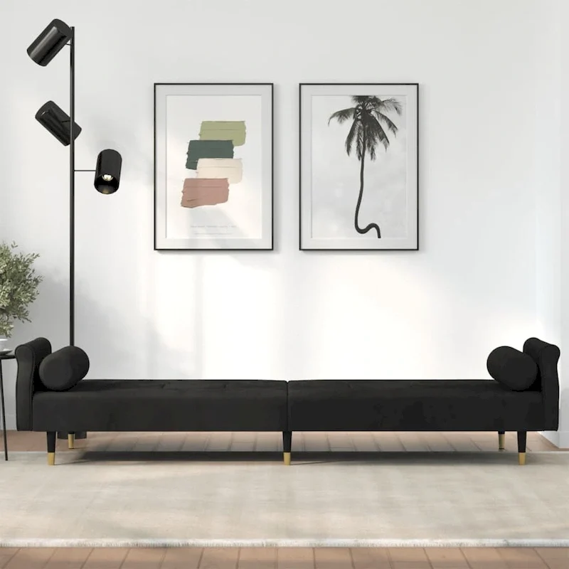 vidaXL Sofa Bed Loveseat Convertible Sofa Bed with Cushions for Studio Velvet - 85 x 35 x 27.6