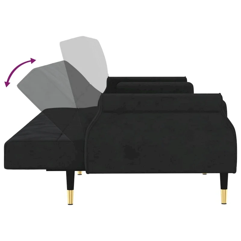 vidaXL Sofa Bed Loveseat Convertible Sofa Bed with Cushions for Studio Velvet - 85 x 35 x 27.6