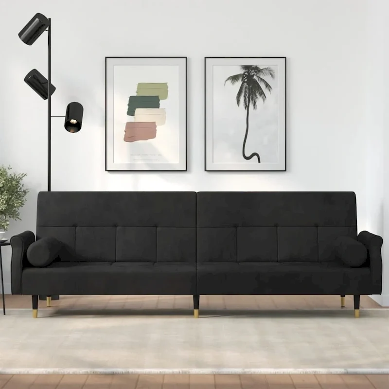 vidaXL Sofa Bed Loveseat Convertible Sofa Bed with Cushions for Studio Velvet - 85 x 35 x 27.6