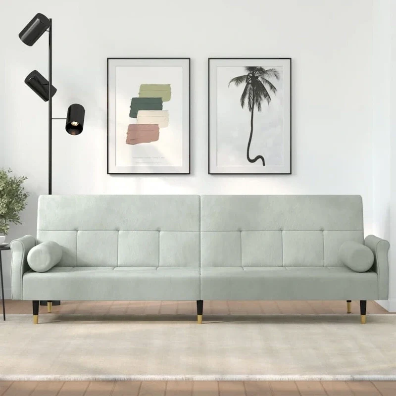 vidaXL Sofa Bed Loveseat Convertible Sofa Bed with Cushions for Studio Velvet - 85 x 35 x 27.6