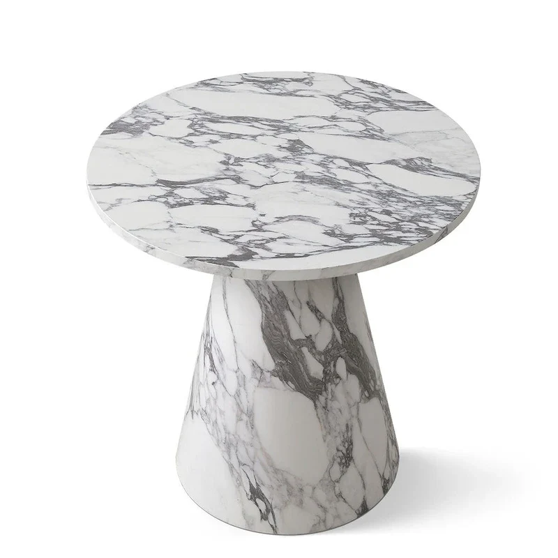 24 Inch Round Black Pedestal End Table
