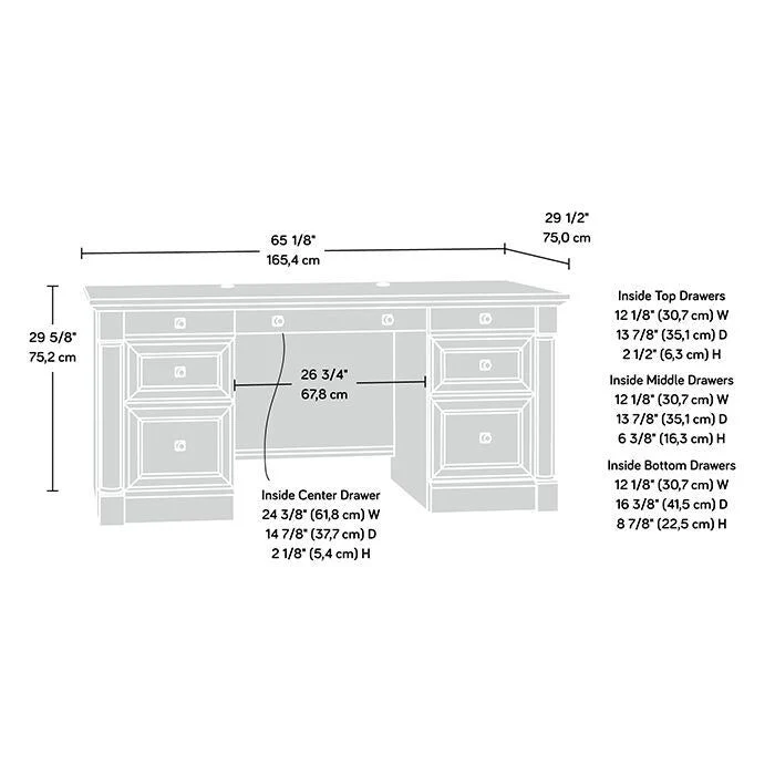 Sauder Palladia Collection Executive Desk